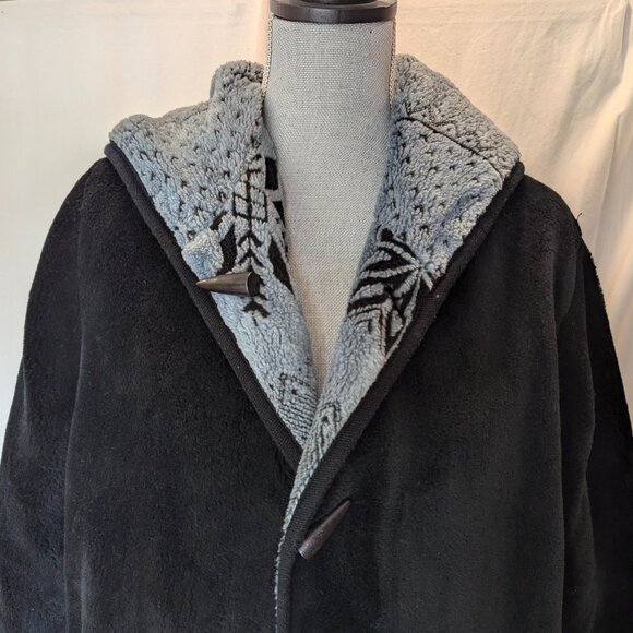 NORDIC LIGHTS Womens Reversible Fleece Jacket Aztec Winter Mountain MEDIUM - Picture 8 of 11